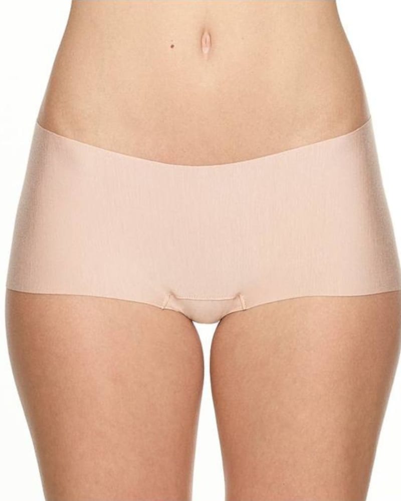 Front of a model wearing a size Large Microfiber Hipster in Nude in Nude by Commando. | dia_product_style_image_id:346335